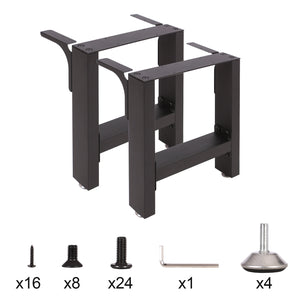Base per panche verniciatura a polvere nero 30x43cm Telaio quadrato panca