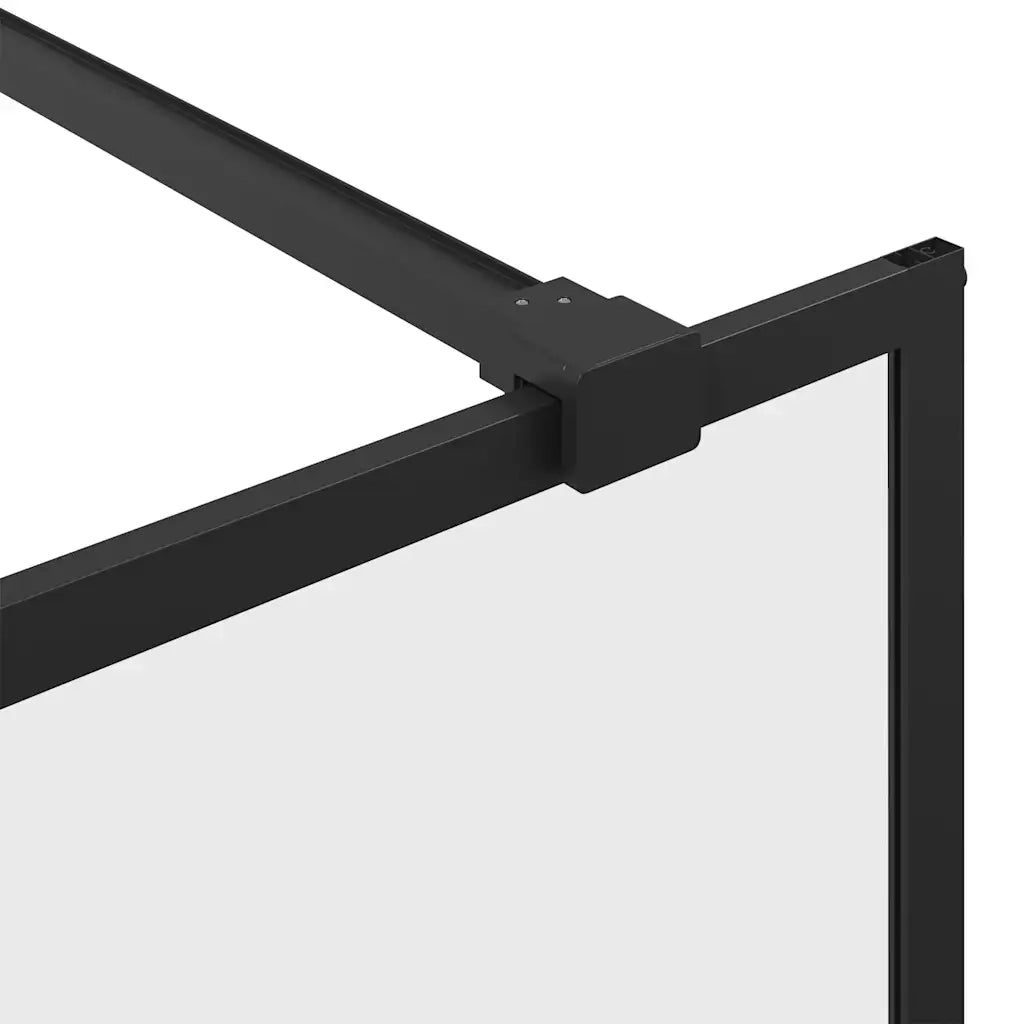 Parete per Doccia Walk-in Vetro Trasparente ESG 90x195 cm Nera 151024
