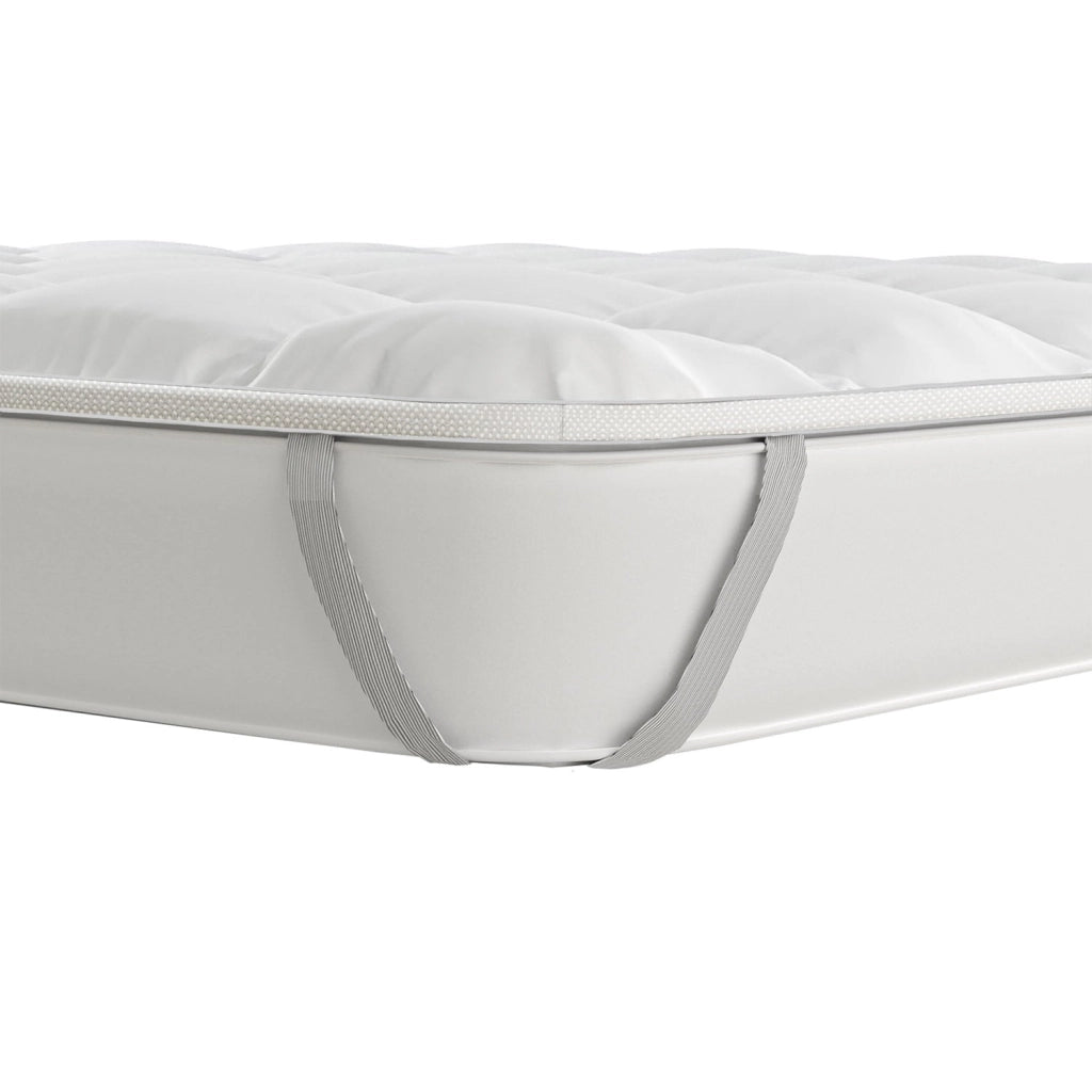 Topper Matrimoniale Trapuntato 300 gr/mq con Elastici Fancy Bianco