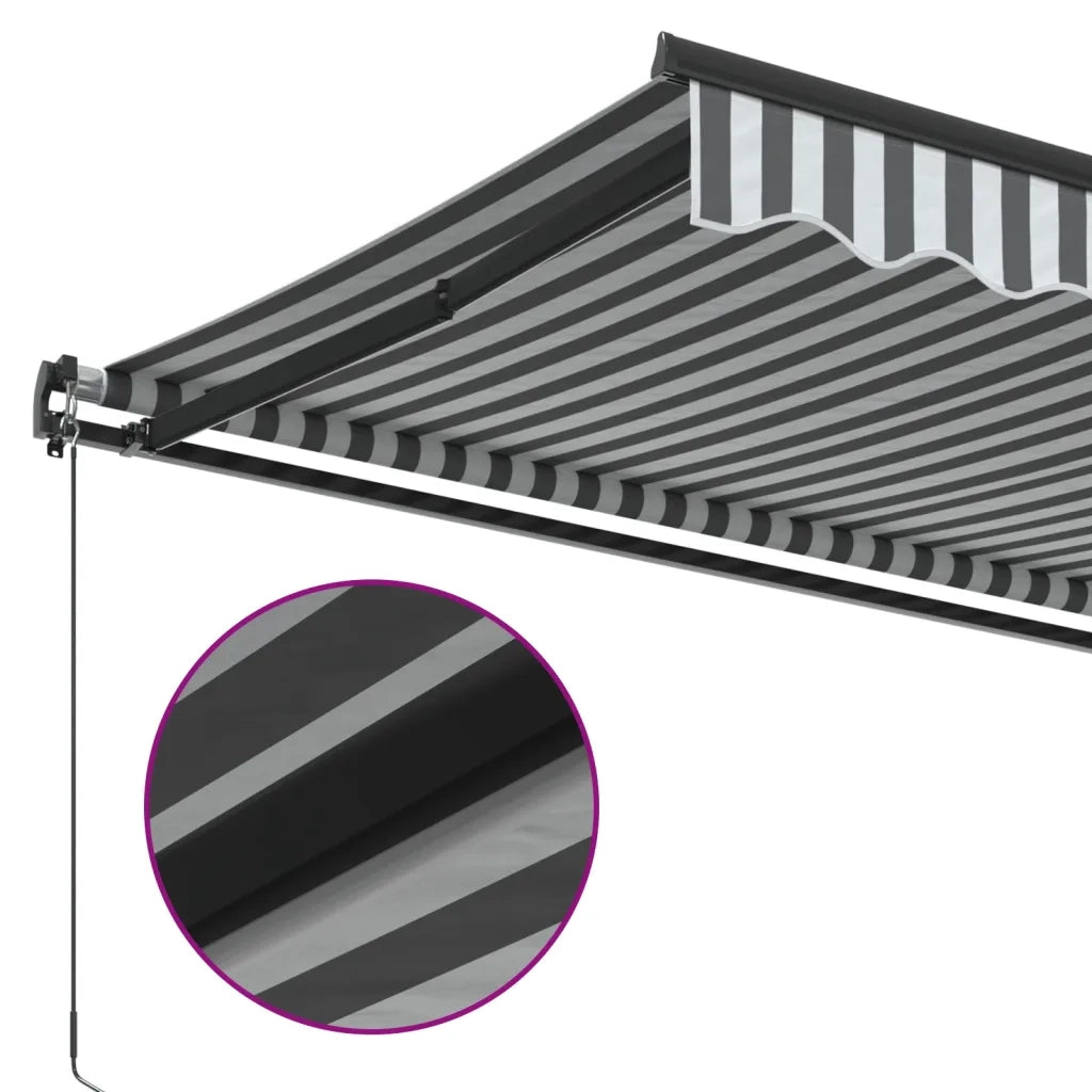 Tenda da Sole Retrattile Manuale Antracite e Bianco 450x350 cm 3215812