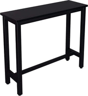 Tavolo da bar rettangolare - Tavolo da bar per Interno e Esterno - Metallo e MDF Classe E1 - Nero, 120 x 40 x 100