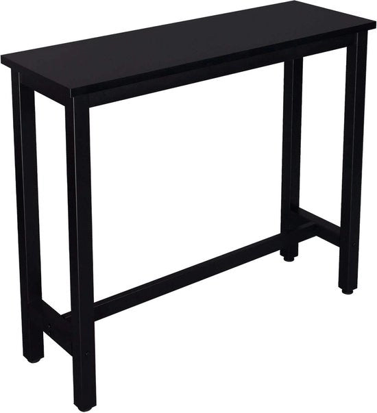 Tavolo da bar rettangolare - Tavolo da bar per Interno e Esterno - Metallo e MDF Classe E1 - Nero, 120 x 40 x 100