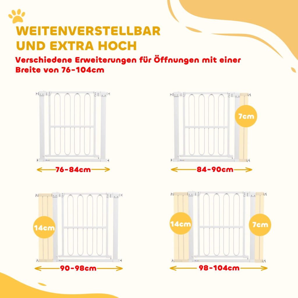 Cancello per Bambini e Cani ¨C zephmum ¨C Grigio 76-104 cm