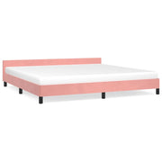 Letto matrimoniale | Letto per adulti | Giroletto con Testiera senza Materasso Rosa 200x200 cm Velluto