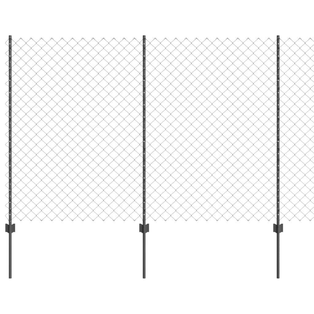 Recinto in catena con 44 U Posts Grigio 1.6x25 m Acciaio
