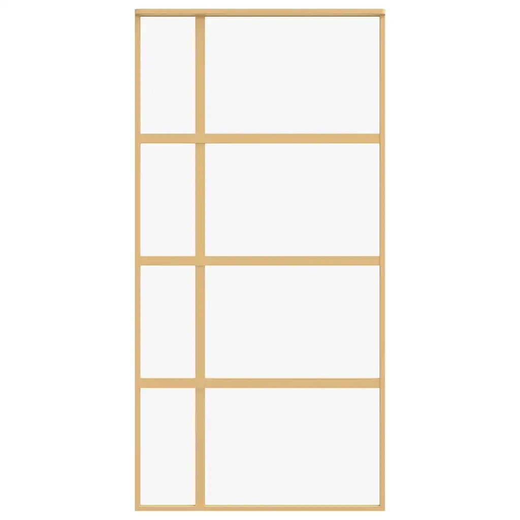 Porta Scorrevole Oro 102,5x205 Vetro Trasparente ESG Alluminio