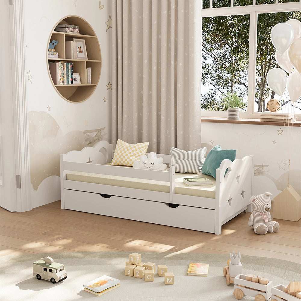 Vitalispa Letto per bambini Bianco 70x140 cm con cassetto, senza materasso