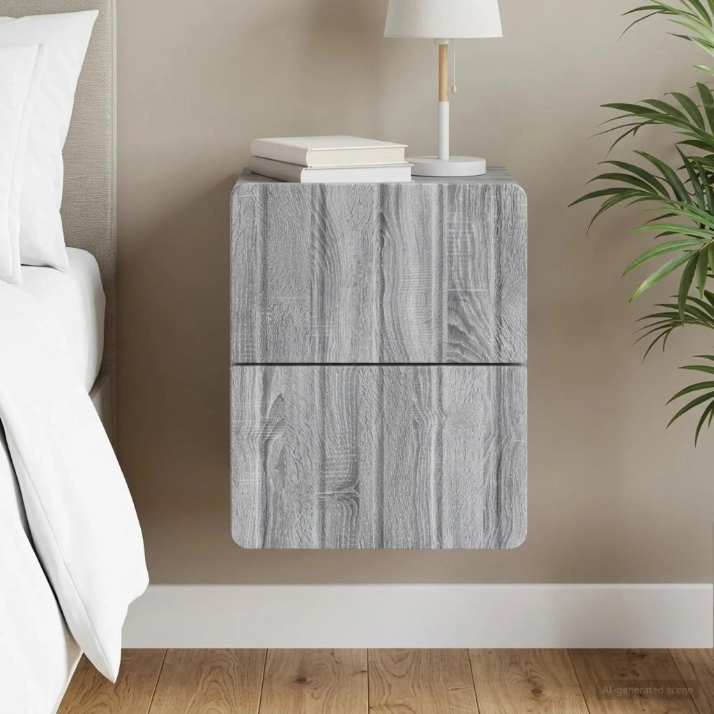 Mobiletto da notte a muro Grigio Sonoma 33 x 34,5 x 43 cm 898307