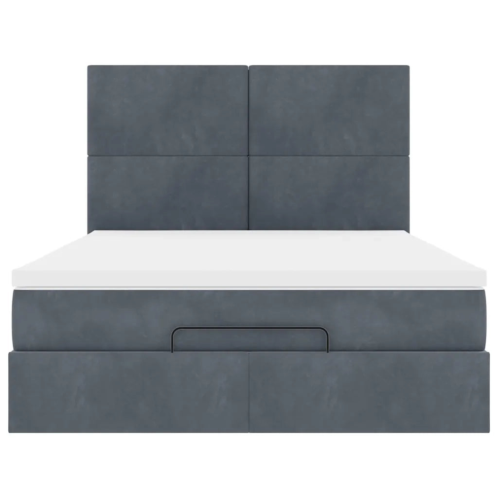 Struttura Letto Pouf con Materassi 140x190 cm Velluto 3313398