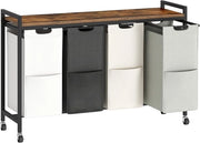 Asciugatrice con 4 contenitori e piastra superiore – asciugatrice con ruote e sacchi di asciugatura Oxford (4 x 39,8 L)