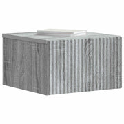 Set di 2 Comodini | Armadio da Notte | Mobiletto da notte a muro Grigio Sonoma 33 x 34,5 x 20 cm
