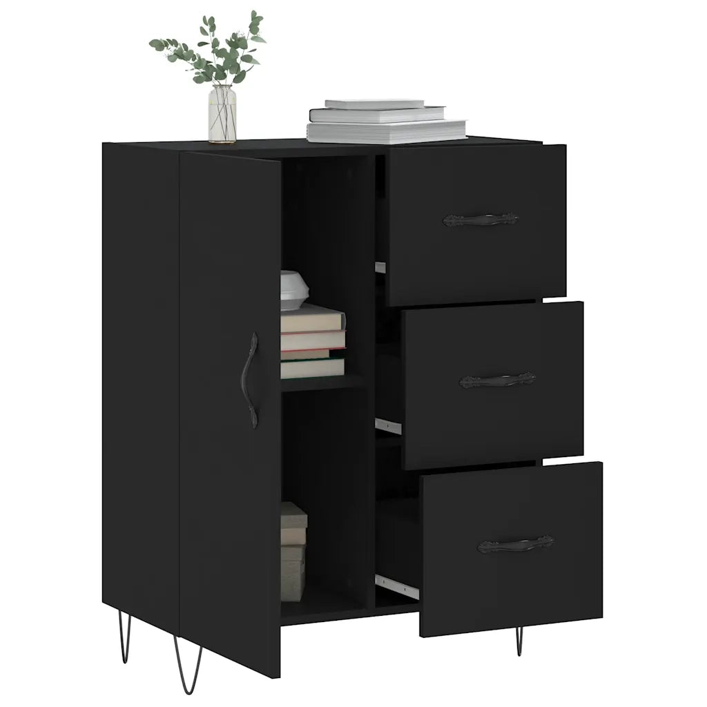 Credenza Nera 69,5x34x90 cm in Legno Multistrato 827909