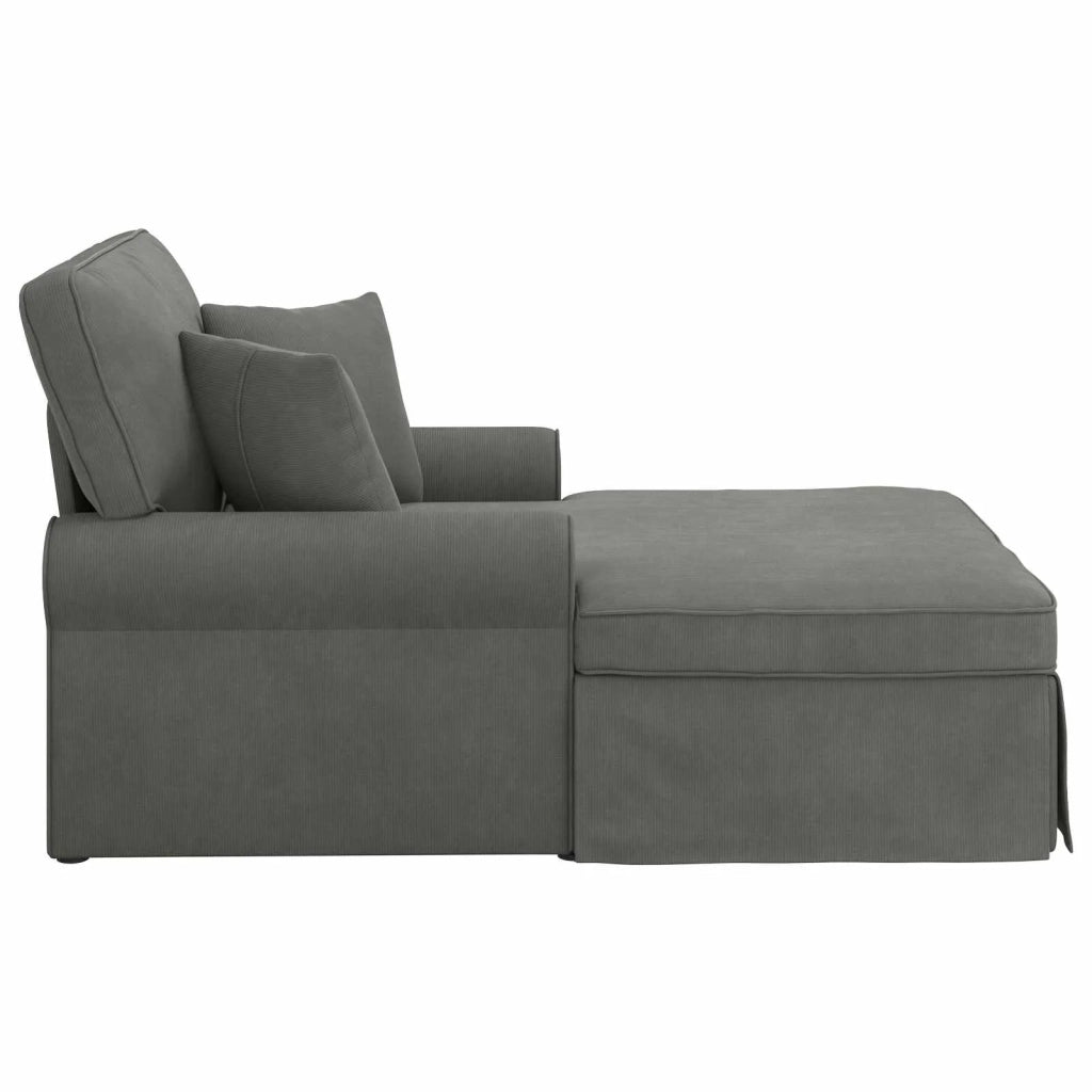 Chaise Longe con Gonna 3 pcs Grigio scuro Tessuto in Cords