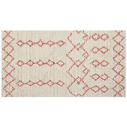 Tappeto beige e rosa in cotone 80 x 150 cm motivo geometrico rettangolare soggiorno camera da letto
