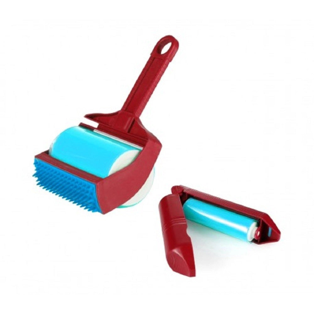 Trade Shop - Spazzola Lavabile 2 In 1 Levapelucchi Rullo Rimuove Peli Togli Silicone Sporco -