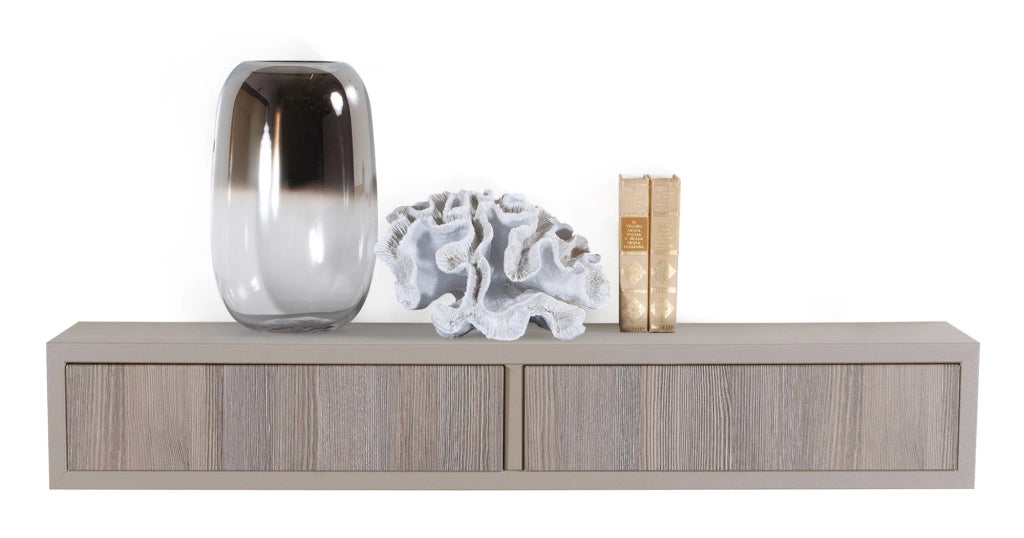 Mensola da Parete con 2 Cassetti 88,2x13,4x20 cm in Fibra di Legno Domino Marrone e Rovere Moka