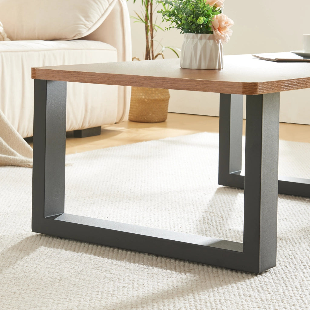 Set di 2 Gambe Rettangolari Makers per Mobili Fai da Te 40 x 64 cm Acciaio Nero [en.casa]