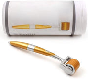 Dermorollatore per Microneedling - 0,75 mm - per Striature e Anti-Invecchiamento - Apparecchiatura per Mesoterapia per Striature e Rinnovamento Cutaneo - con Fili d'Oro e Argento