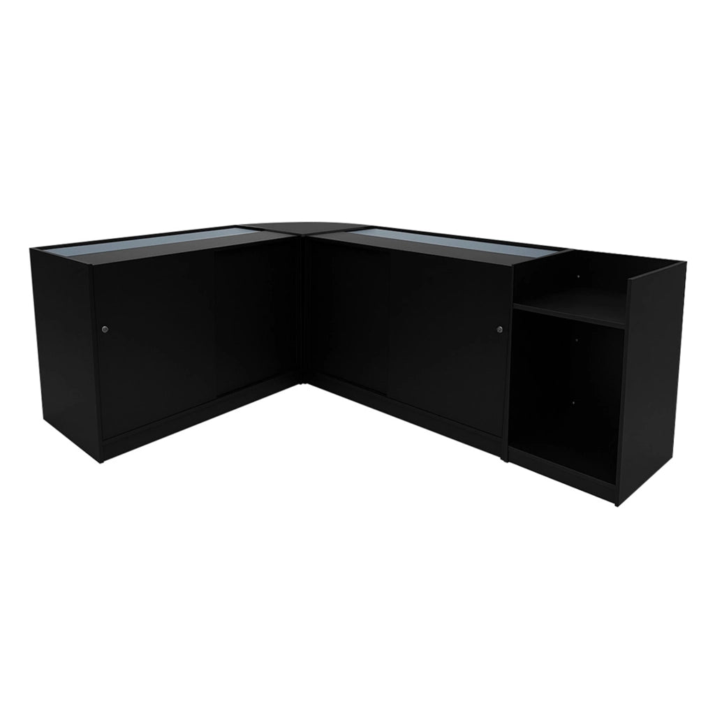 Set Banconi Nero Eclipse LED 2 x C1200 LM60 TB60 con Serrature e Vetrina