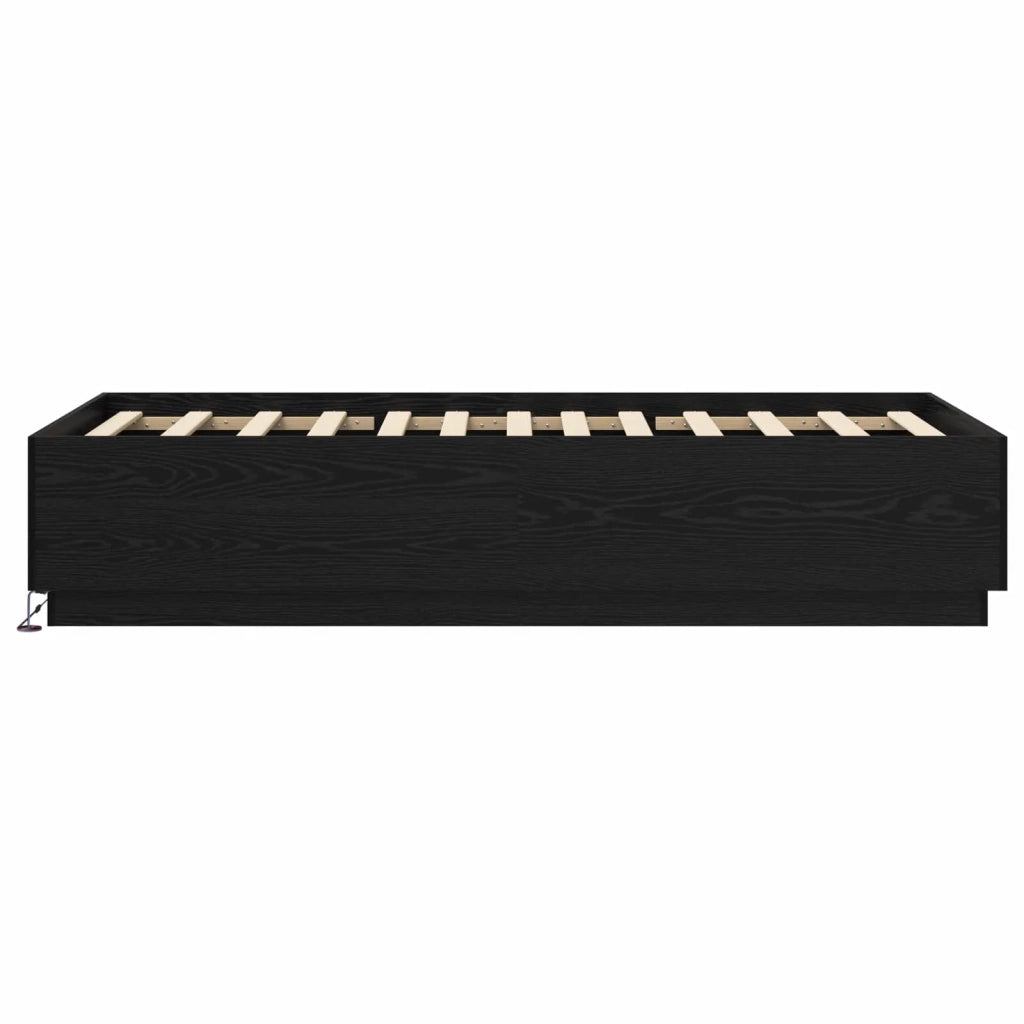 Letto con LED Rovere Nero 80 x 200 cm Legno ingegnerizzato 3429571