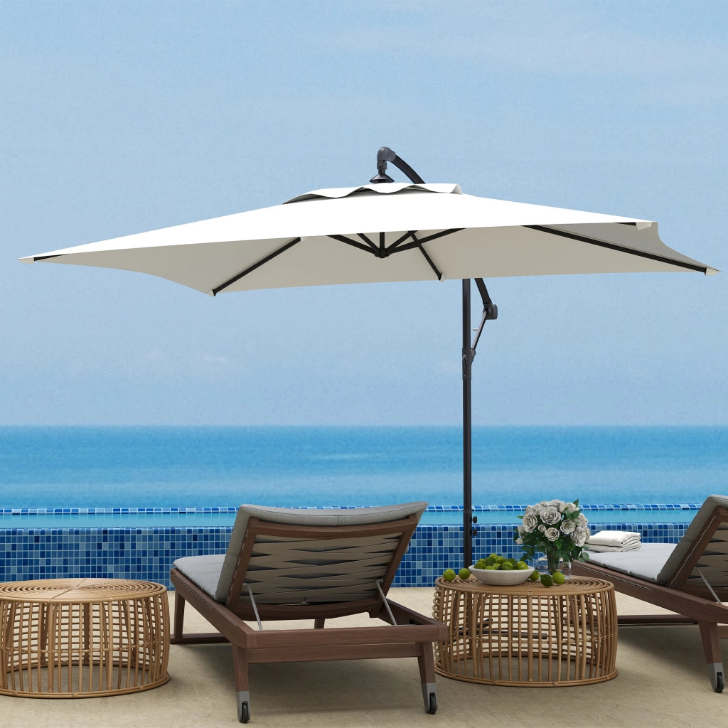 Parasol rettangolare esterno con manovella ¨C zephmum ¨C 294x193x250 cm