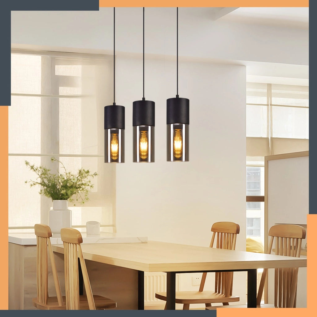 Lampada a sospensione ZMH per tavolo da pranzo E27 - moderna lampada a sospensione a LED orientabile a 3 luci
