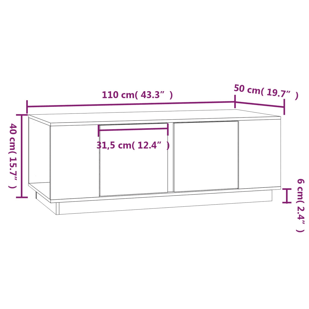 Tavolino da salotto | Tavolino da caff¨¨ | Tavolino da Soggiorno Bianco 110x50x40 cm Legno Massello di Pino
