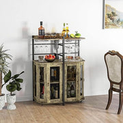 Cassa vino, cassa per vino industriale con contenitore in vetro, cassa per cucina, telaio angolare in metallo, 46 x 46 x 130 cm
