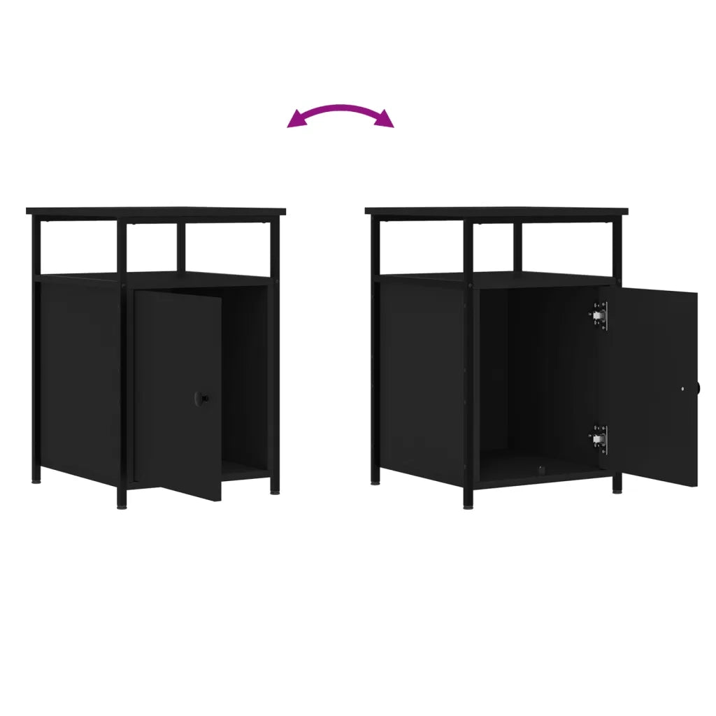 Comodini 2 pz Neri 40x42x60 cm in Legno Multistrato 826034