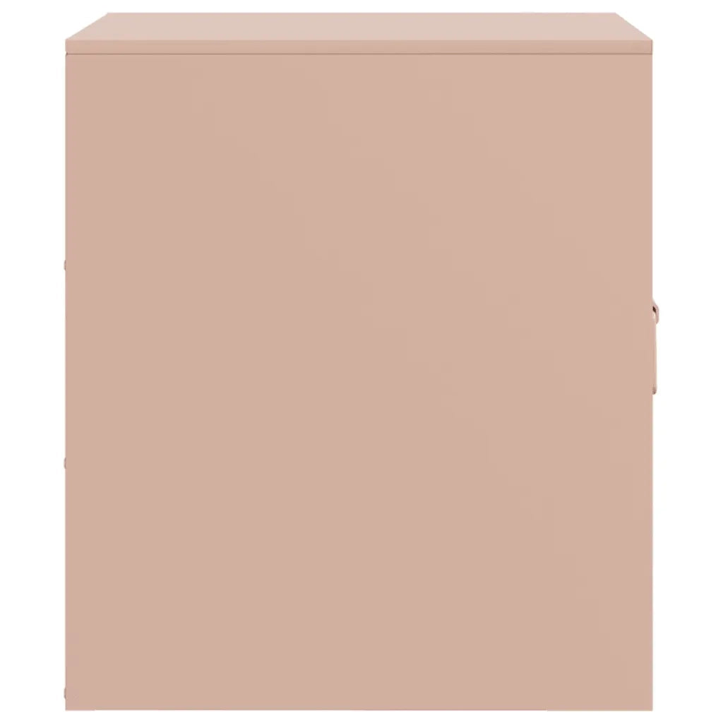 Comodini 2 pz-Set di 2 Tavolino da notte Rosa 34,5x39x44 cm in Acciaio 834141