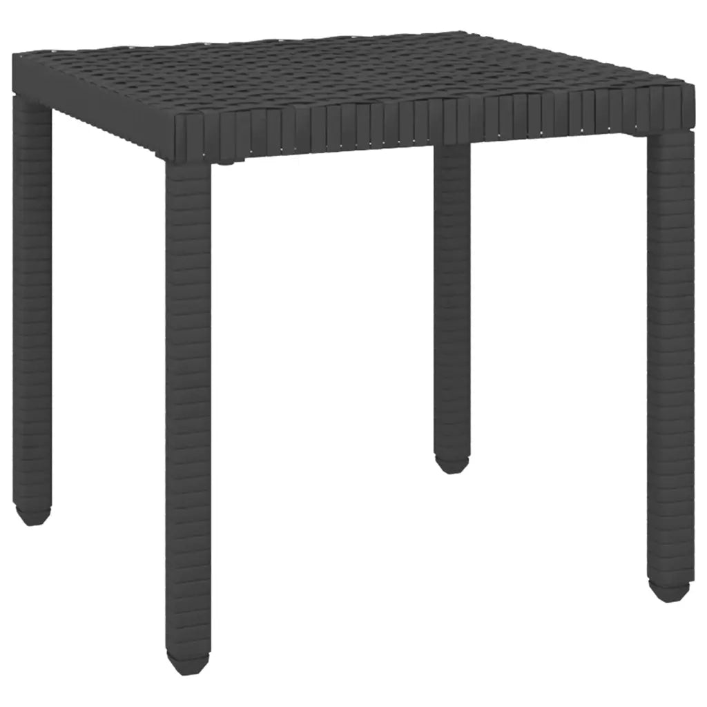 Lettini Prendisole 2 pz con Tavolo in Polyrattan Neri 317638