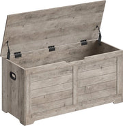 Banco per scarpe con imbottitura - Organizzatore per ingresso - Materiale di compensato - 40 cm x 100 cm x 46 cm - Finitura grigio macchiato