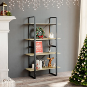 Libreria 4 Ripiani-Scaffale per Libri-Mobile di Stoccaggio Rovere Sonoma 80x30x140 cm Legno Multistrato
