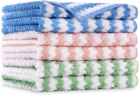 Set di 6 Microveli di Pulizia – Pannelli di Pulizia Universali 25x25 cm – Ultra-Assorbenti e Riciclabili – Cucina, Bagno e Auto – Multicolore