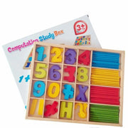 Trade Shop - Gioco Educativo Bambini Numeri Lettere Bastoncini Legno Colorato -