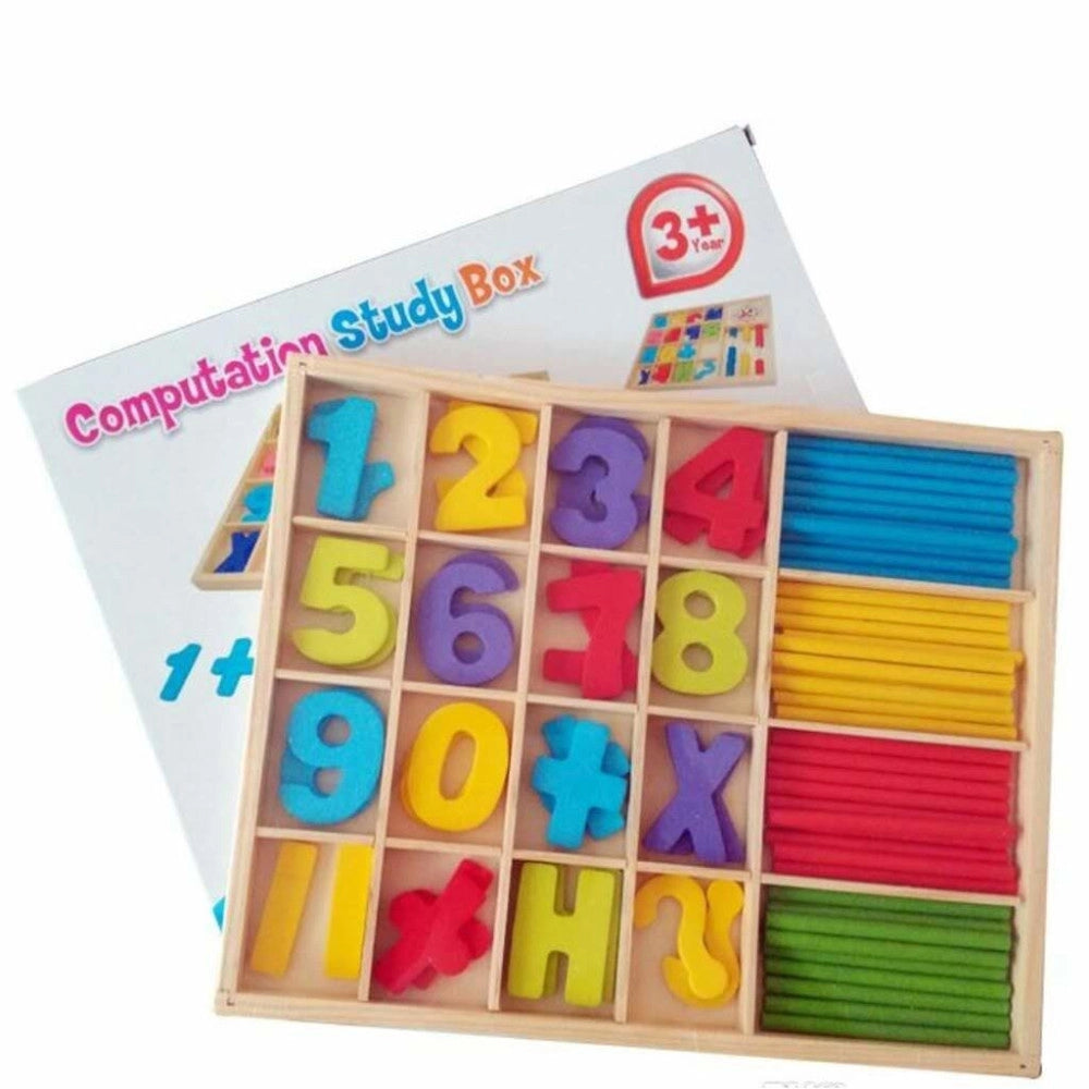 Trade Shop - Gioco Educativo Bambini Numeri Lettere Bastoncini Legno Colorato -