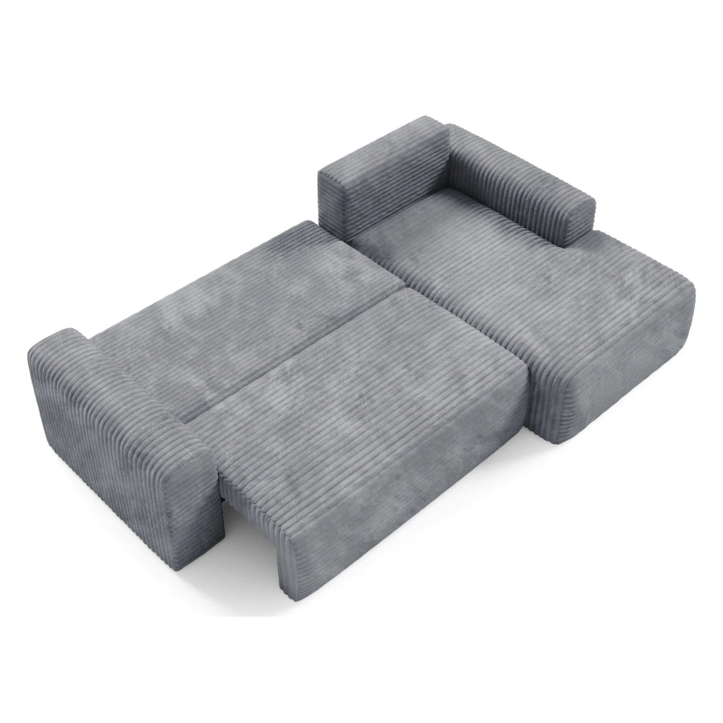 Folgarida, Divano Letto con Penisola Contenitore, 268x163 cm Grigio