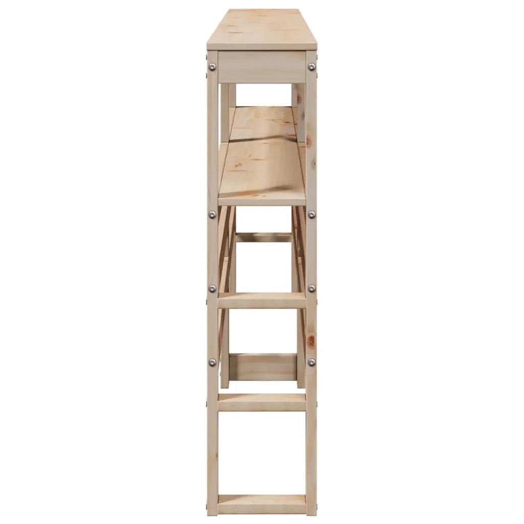 Testiera con Ripiani 200 cm in Legno Massello di Pino 850872