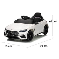 Macchina Elettrica per Bambini 12V Licenza Ufficiale Mercedes CLE53 Sedile in Pelle Bianco
