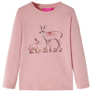 Maglietta da Bambina a Maniche Lunghe Rosa 128cod mxl 108402