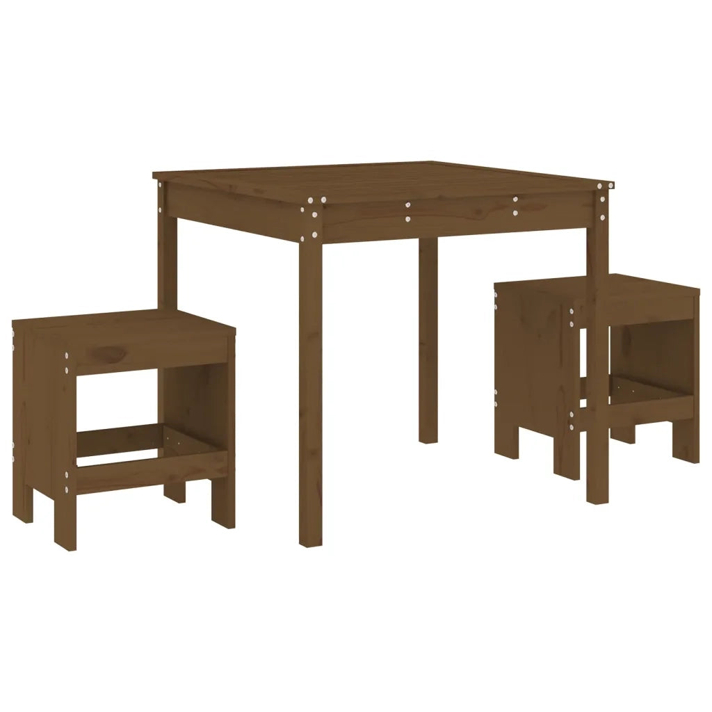 Set da Bistrot da Giardino 3 pz | Set Salotto da Giardino ambra in Legno Massello di Pino