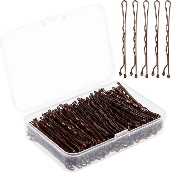 Spille per capelli, 200 pezzi di spille per capelli a forma di golf con scatola per donne, signore, ragazze, bambine, spilla per capelli, onde invisibili, spilla per capelli, spilla per capelli, spilla per capelli, accessori per capelli in bulk