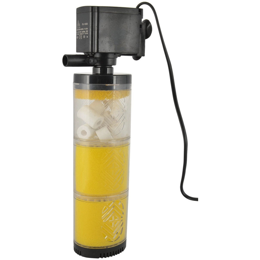 Trade Shop - Fitro Interno Per Acquario Pesci Tartarughe 3 Stadi Filtro 1200l/h 15w Fk-1503 -