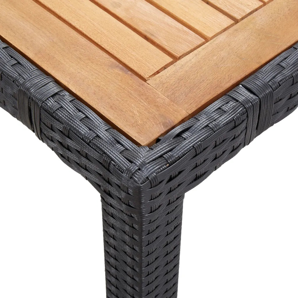 Set da Pranzo da Giardino 5 pz con Cuscini in Polyrattan Nero 46025