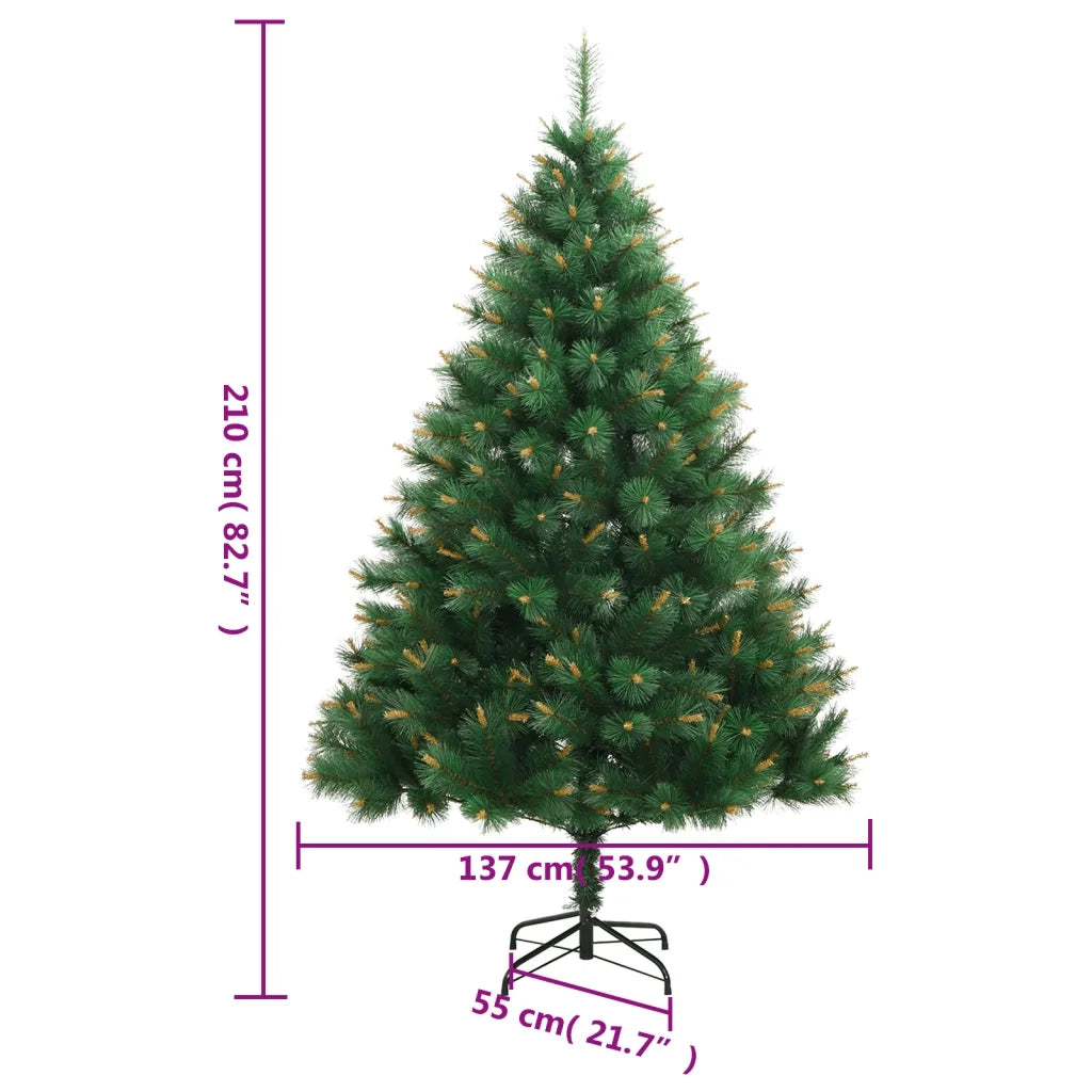 Albero di Natale | Decorazioni natalizie Artificiale Incernierato con Base 210 cm