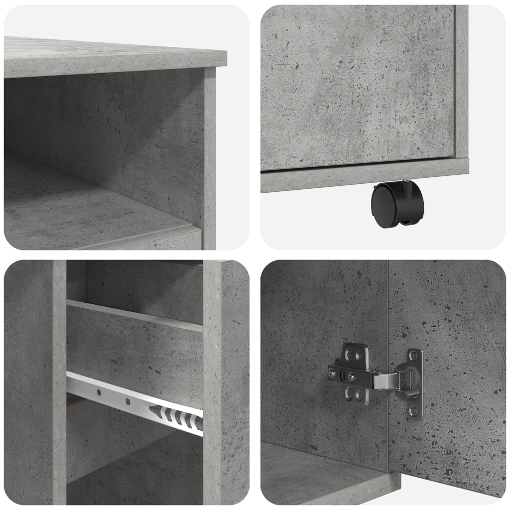 Scrivania in cemento grigio Grigio cemento Truciolare Media Ruote