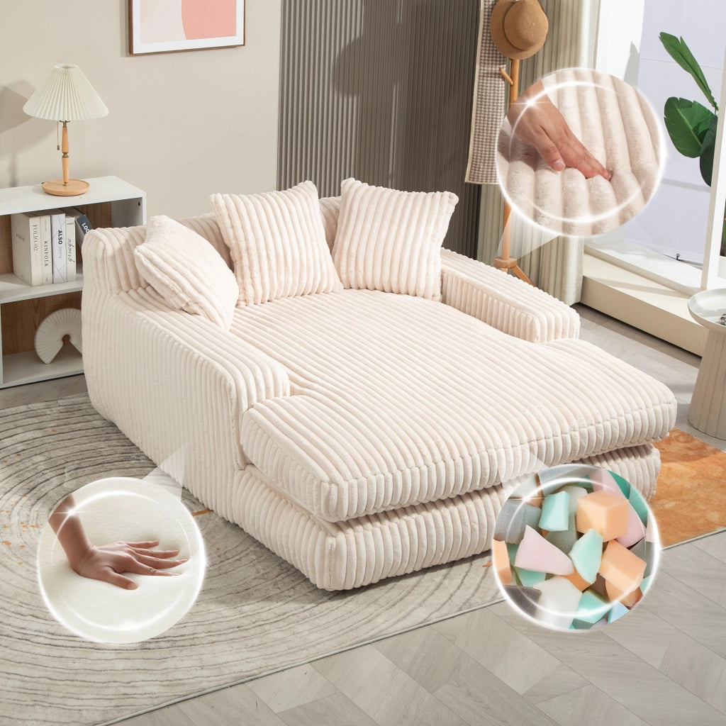 Divano letto moderno - Zephmum - Con cuscini, singolo, beige