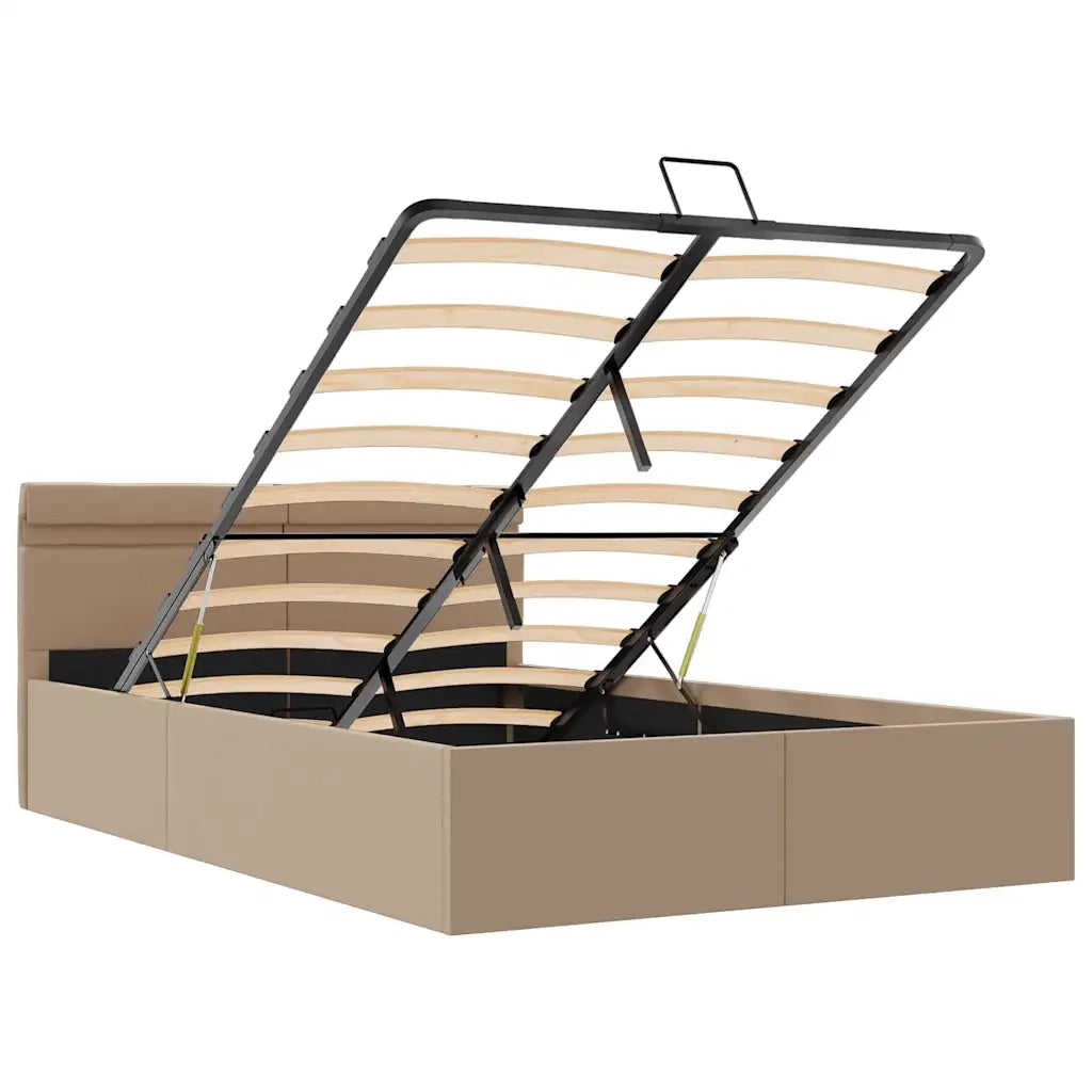 vidaXL Giroletto Idraulico con LED Cappuccino Similpelle 140x200cm