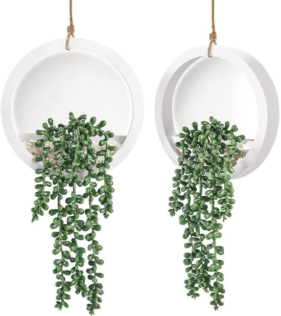 Due finte piante di pioggia per appendere, finte perle di pioggia come vere per interni ed esterni, decorazione da appendere alle finestre, decorazione da appendere alle pareti per soggiorno, bagno, balcone.