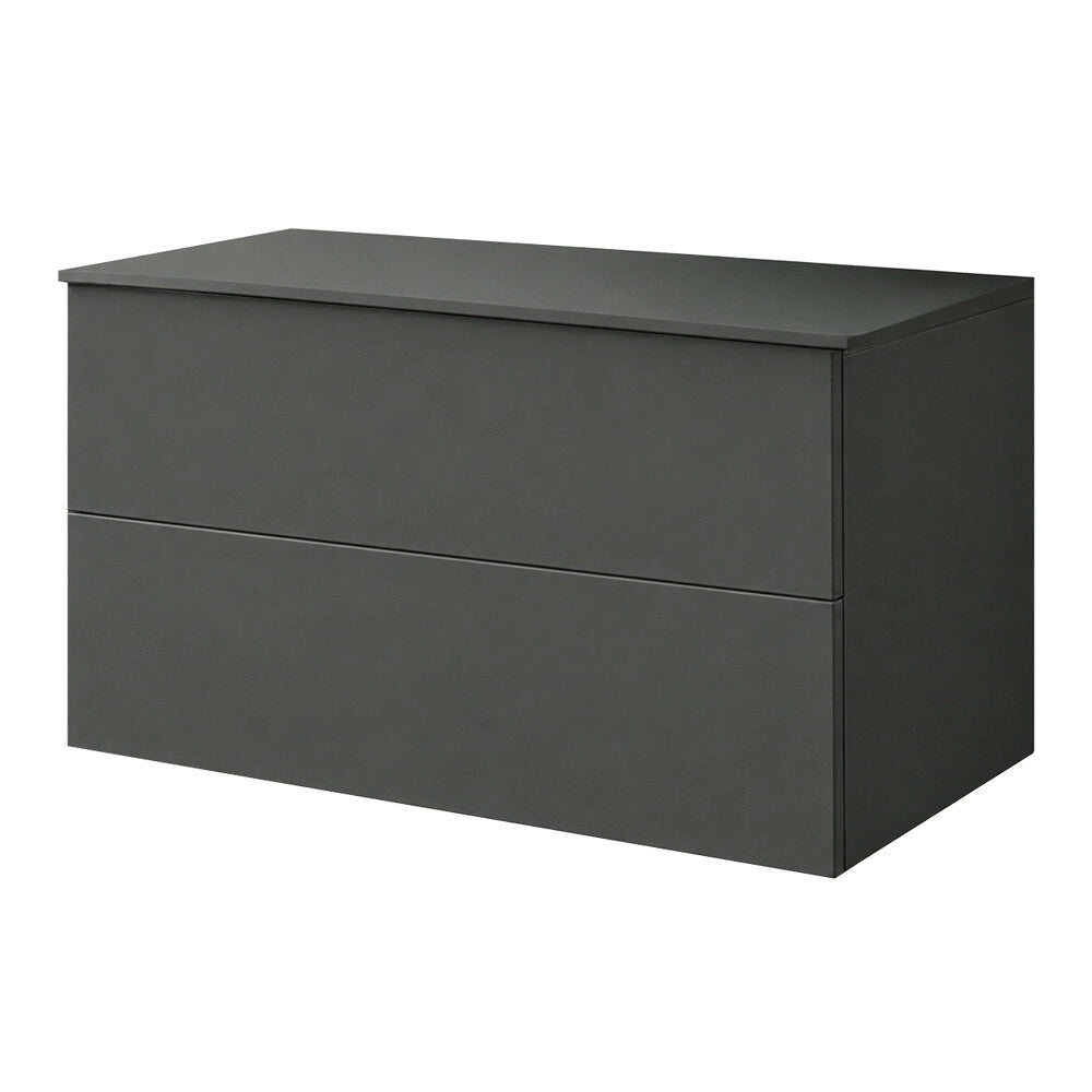 Mobile bagno sospeso 100 cm verde portalavabo due cassetti Tierra